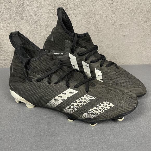 adidas Predator Soccer Cleats Mens 8 Black White Demonskin FY1030 Firm Ground - Picture 1 of 16